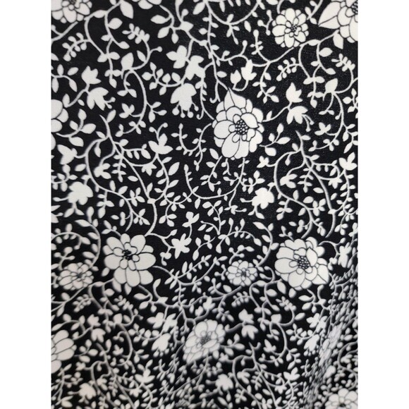 MICHAEL KORS BLACK & BONE FLORAL STRETCH BUTTON DOWN MIDI DRESS - Picture 5 of 6